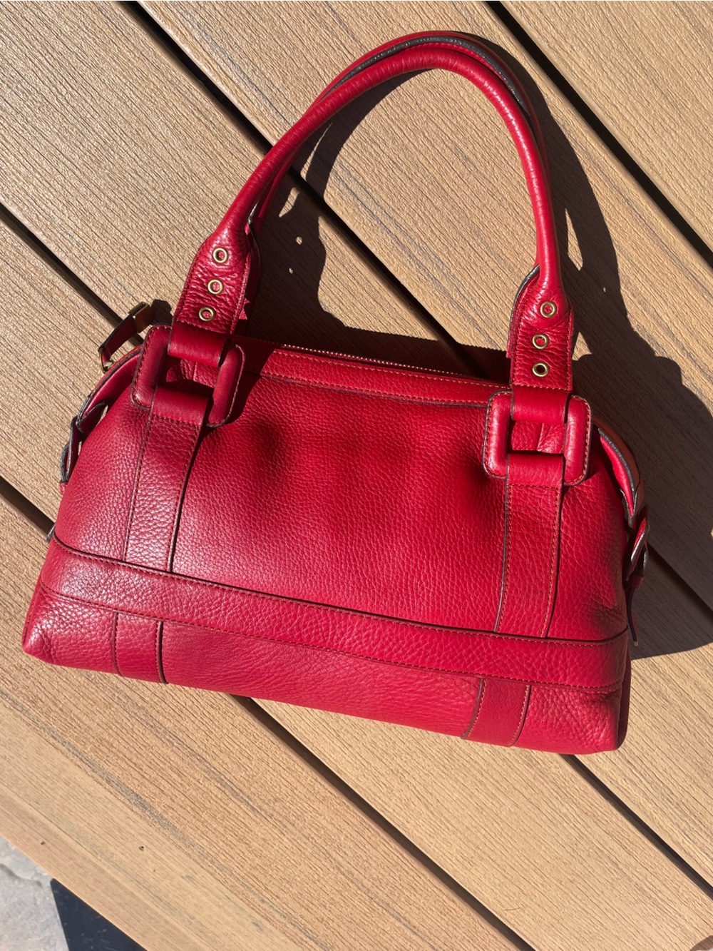 Maxx New York Red Leather Satchel